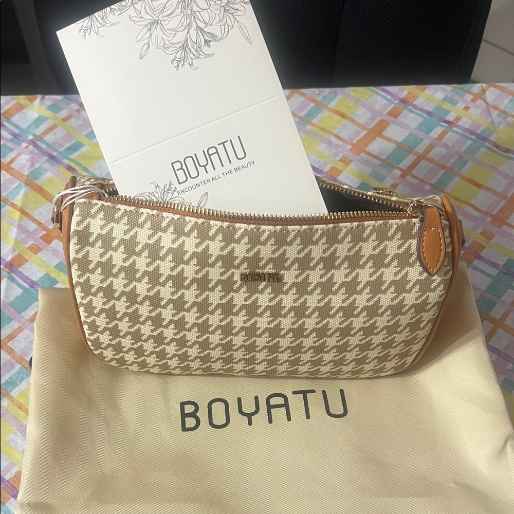 Beige Houndstooth Women's Bag